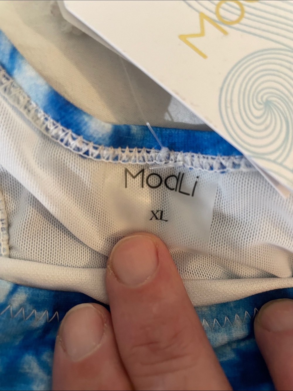Modli Tie-Dye Blue Racerback Tankini Top - Women nwt - Picture 3 of 11